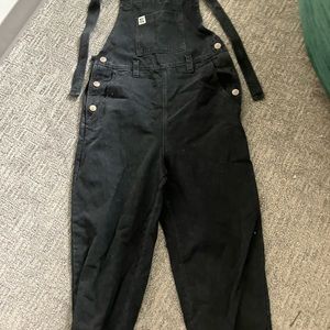 Lucy and yak black denim overalls